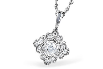 F327-76705: NECKLACE .15 BR .25 TW