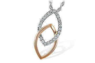 H244-16714: NECKLACE .20 TW (ROSE & WG)