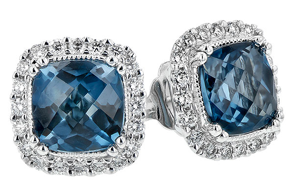 K244-10296: EARR 2.14 LONDON BLUE TOPAZ 2.40 TGW (6MM LBT)