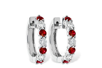 L055-93932: EARRINGS .64 RUBY 1.05 TGW